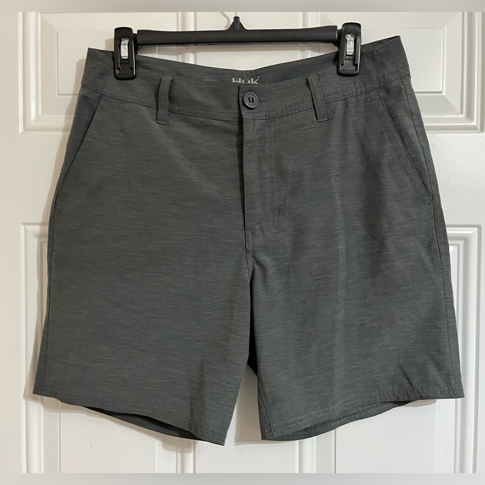 Huk Fishing Shorts Men’s 30 Gray‎ Next Level Cargo Performance Quick Dry Outdoor